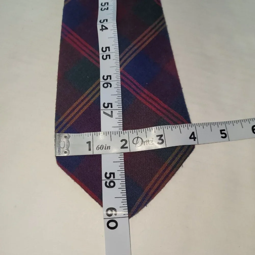 Rooster Mens Tie Cotton Flannel Handmade‎ Plaid Print Necktie Made in USA